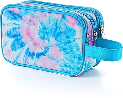 Trousse de toilette enfant habicat pour filles et garçons, teinte bleu, bleu tie-dye
