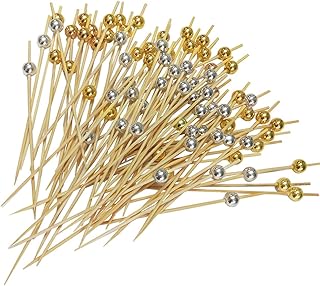 Castowave 100 bâtonnets de cocktail de fruits en bambou cure-dents en bois