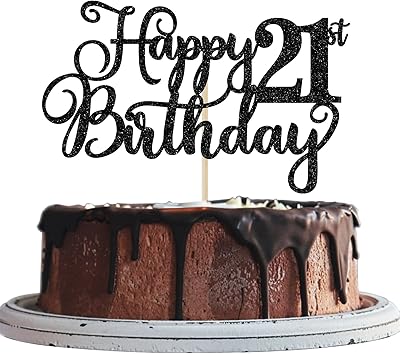 Décorations de gâteaux de joyeux 21e anniversaire