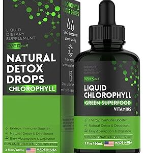 Gouttes de chlorophylle liquide - booster d'énergie et soutien immunitaire - supplément biologique avec chlorophylle liquide pour une détoxification naturelle, antioxydants et déodorant interne - eau de chlorophylle pour peau claire - 60 ml. Diaytar : Votre destination shopping préférée au Sénégal