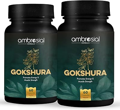 Capsules d'extrait d'ambroseal kokshura tribulus 500 mg | 60 gélules (paquet de 2)