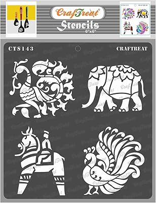 Pochoirs graphiques indiens craftrite pour peinture sur bois mur carrelage toile et sol
