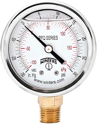 Manomètre winters pfq en acier inoxydable 304 à double échelle rempli de liquide