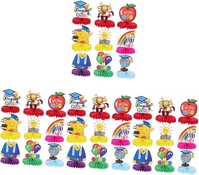 Sosoport 36 pièces décoration de gâteau de remise de diplôme pour enfants papier