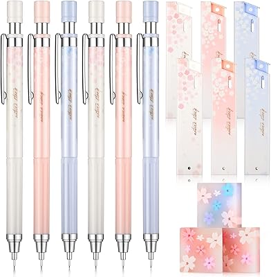 Ensemble de 15 porte-mines cerise comprenant 6 crayons automatiques kawaii avec tubes