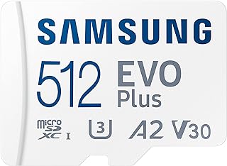 Carte mémoire samsung evo plus 512 go uhs-i microsdxc avec adaptateur sd