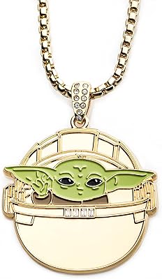 Collier star wars the mandalorian grogu baby yoda émail sans pierres
