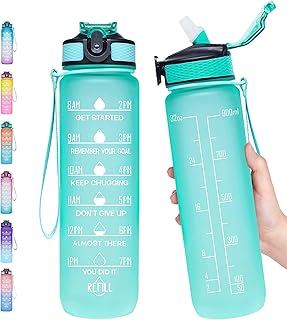 Bouteille d'eau tritan étanche et sans bpa avec marqueur de temps de motivation