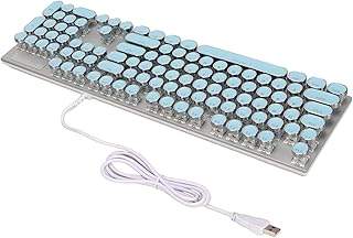 Clavier mécanique rétroéclairé rvb 104 touches clavier de jeu rond steampunk