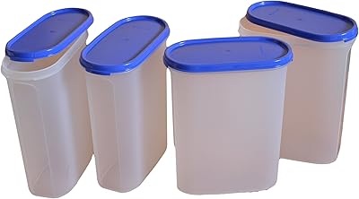 Ensemble de 4 contenants ovales en plastique tupperware - 2,3 l, 4 pièces