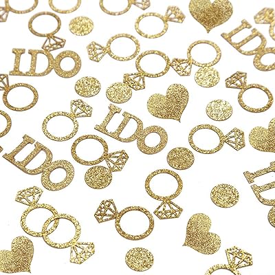 Confettis de table de mariage en or décorations de fête de fiançailles bague