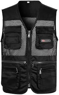 Gilet de voyage d'été polyvalent pour hommes, gilet léger en maille multi-poches à