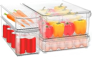 Ensemble de 4 bacs de rangement pour réfrigérateur, conteneurs de stockage des aliments