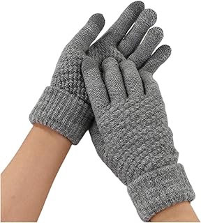 Gants tricotés en jacquard de couleur unie d'hiver pour l'automne et l'hiver, gants