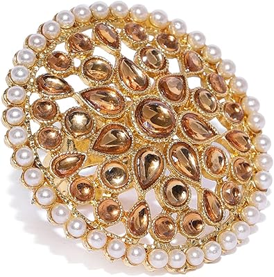 Bague ronde traditionnelle en métal plaqué or zafiri pearls pour femme (zpfk8826), perle