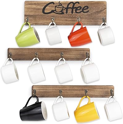 Porte-tasse à café ulake support tasse mural rustique avec panneau de cintre