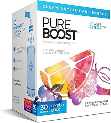 Mélange d'énergie propre pureboost + soutien du système immunitaire. énergie sans sucre