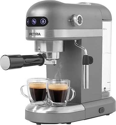 Machine à café expresso petra pt5240, expresso simple/double, cappuccino et latte, pompe à