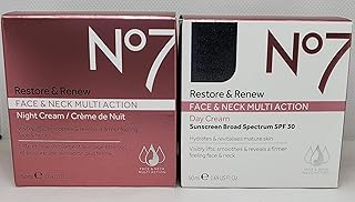 No7 multi-action restore & rejuvenate crème jour/nuit visage et cou, 2 x 50