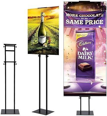 Porte-affiche hoazd avec base réglable pour bannières au sol