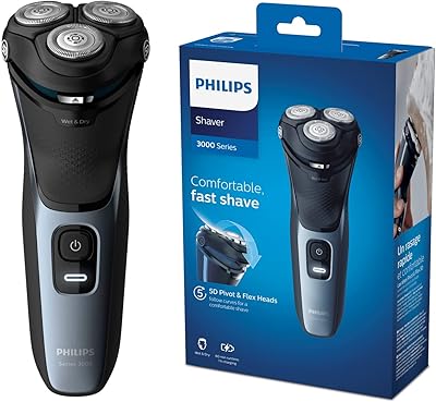 Rasoir électrique pour homme philips series 3000 avec cardan 5d et têtes flexibles