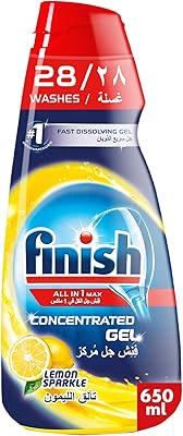 Finish lemon sparkle all-in-one max gel lave-vaisselle concentré, brillance et protection avec effet