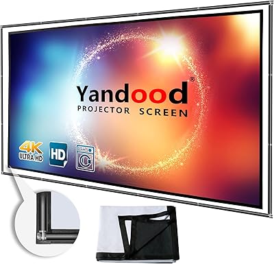 Écran de projecteur pliable de 120 pouces avec cadre de colonne intégré 16:9