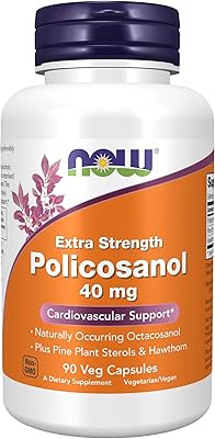Maintenant supplément de policosanol 40 mg avec stérols végétaux de pin et d'aubépine