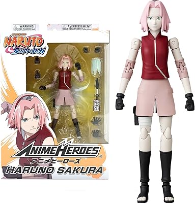 Figurine articulée officielle naruto shippuden haruno sakura de anime heroes avec mains