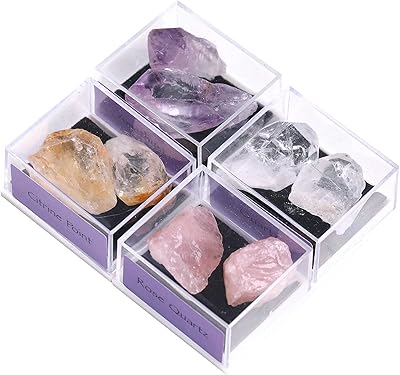 Coffret de pierres précieuses en cristal naturel cxd-gem, ensemble de 4 boîtes