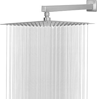 Pomme de douche à effet pluie avec bras d'extension pomme carrée