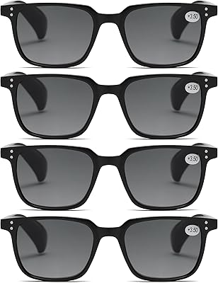 B&q 4 pk lunettes de soleil de lecture à verres complets pour hommes