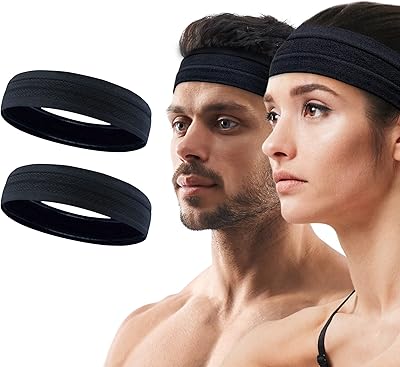 Bandeau de sport noir empire 2 pièces, bandeau de sport pour femmes