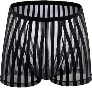 Sous-vêtements pour hommes slip sexy en coton respirant maille rayée slip sexy