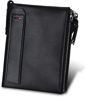 Petit portefeuille en cuir de vachette pour femme avec blocage rfid, bleu, s