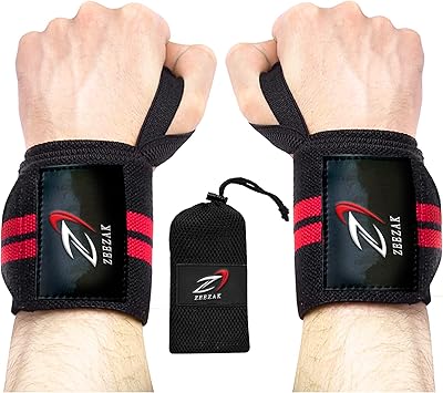Bracelets en néoprène extensible zizac avec boucle pour le pouce, bracelets d'haltérophilie
