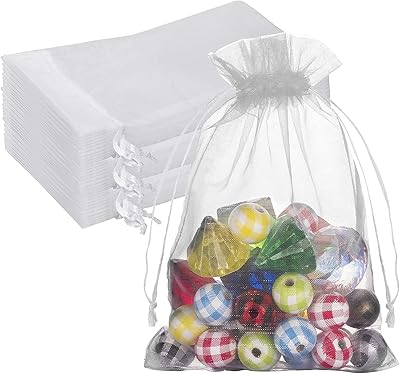 Sac en organza transparent, 100 pièces taille 18 x 13 cm, sacs cadeaux