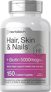 Vitamines cheveux, peau et ongles | 150 caplets | avec biotine et collagène | supplément pour femmes et hommes | sans ogm, sans gluten | par horbaach. Diaytar Sénégal : Large gamme, petits prix, grande satisfaction