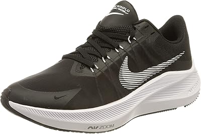Chaussures de course nike winflo 8 pour homme, noir/gris fumée foncé/blanc