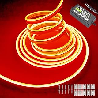 Bande de néon orange 16,4 pieds/5 m, bande de néon led flexible