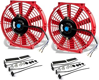 Kit de ventilateur de refroidissement de radiateur électrique dna motoring raf-10-rd+fmk-x2, taille 10