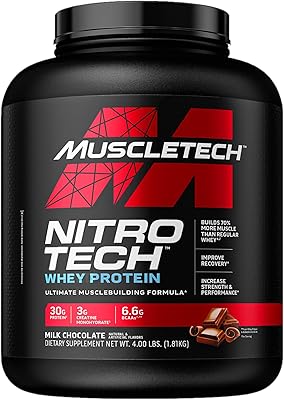 Muscletech nitro tech, chocolat au lait, 1,8 kg (l'emballage peut varier)
