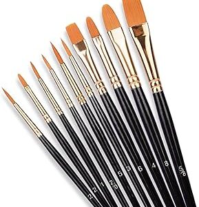 Shw art essentials 10 pièces ensemble de pinceaux, 10 tailles de pinceaux de peinture d'artiste en cheveux en nylon pour acrylique, aquarelle à l'huile, art corporel des ongles du visage, détails miniatures et peinture sur roche, (noir). Découvrez Diaytar, la marketplace sénégalaise qui révolutionne vos achats en ligne