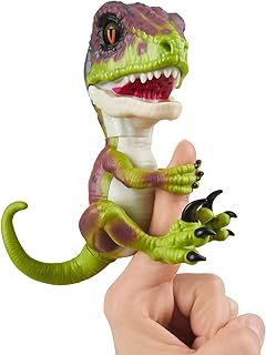 Jouet dinosaure raptor entamed fingerlings furtif (vert) dinosaure interactif à
