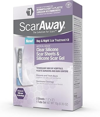 Feuilles de cicatrices en silicone médical transparent scaraway, gel de cicatrice 100 %