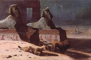 WERTHEIMER LIONS ET SPHINX J4994 A1 AFFICHE SUR PAPIER PHOTO - BRILLANT ÉPAIS