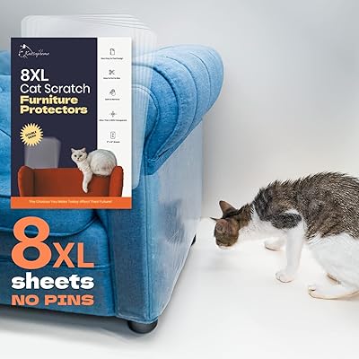 Protecteur anti-rayures pour canapé catsuprim - 8xl transparent (presque invisible), extrêmement durable, facile