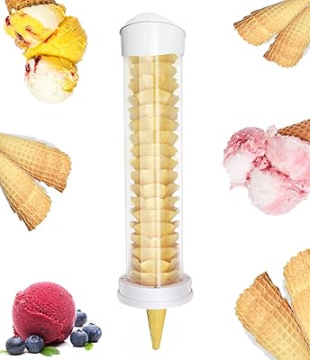 Distributeur de cornets de crème glacée kunhewuhua - tube en plastique transparent