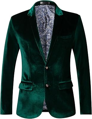 Veste de costume en velours de couleur unie coupe slim pour homme