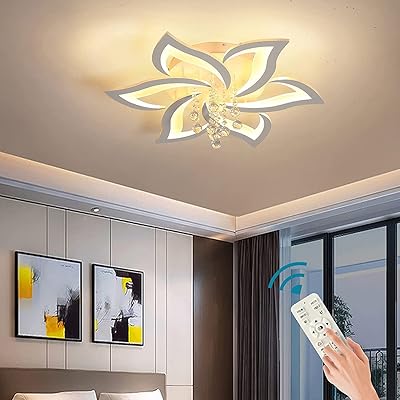 Plafonnier moderne qcyui, lustre en cristal led à intensité variable 40 w